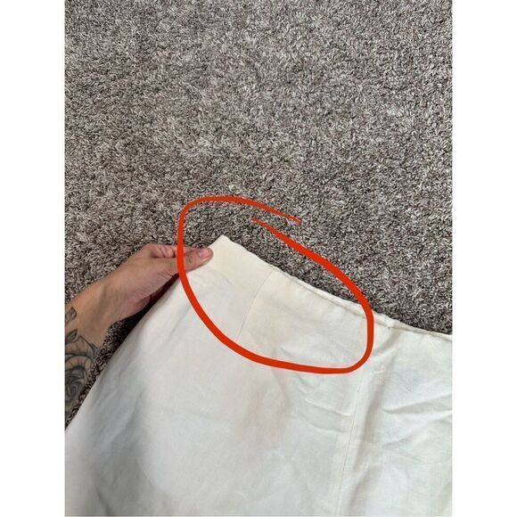 Lafayette New York 148 Linen Trouser Pant Pleated Taper Leg Women’s 16 Cream - Picture 6 of 15